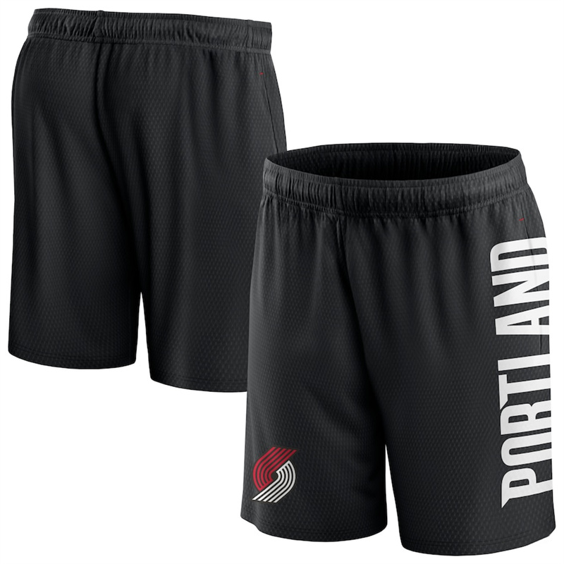 Men's Portland Trail Blazers Black Post Up Mesh Shorts(Run Small) Men's Portland Trail Blazers Black Post Up Mesh Shorts(Run Small)